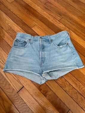 Levi's Light Blue High-Waist Denim Shorts